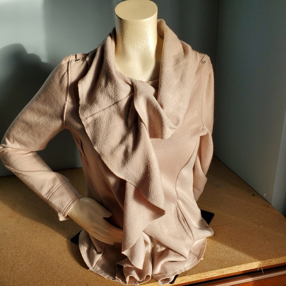 Blank Noir BNCI Zip up Ruffled sweatshirt Jacket sz S - Picture 2 of 9